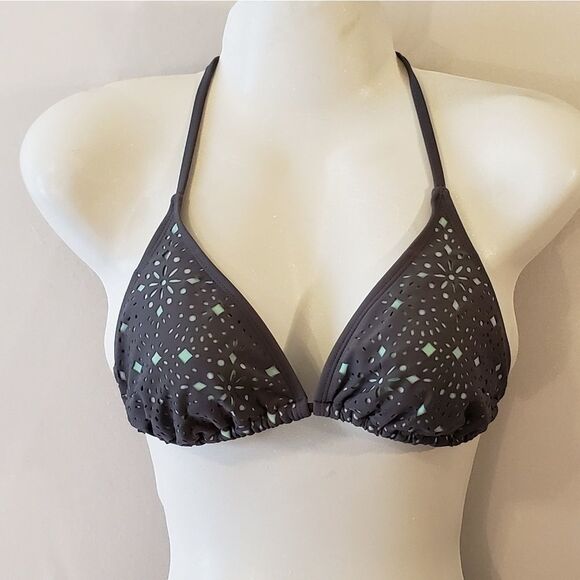 Bikini bathing suit top large teal gray - Picture 1 of 3